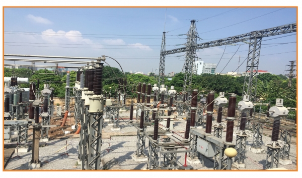 Thi công lắp đặt đầu cáp 110kV tại trạm T3 E1.2 Gia Lâm