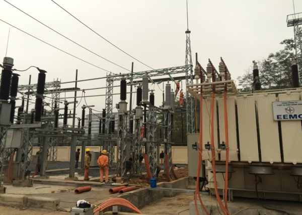 Thi công Làm đầu cáp110kV và đấu nối Máy T3 E 9 nghĩa đô